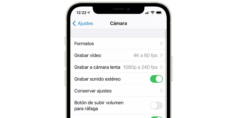 Camera Settings iPhone iOS