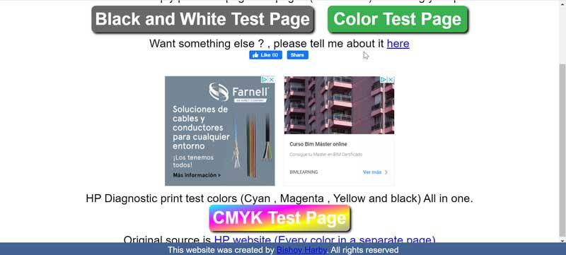 Print a Test Page web