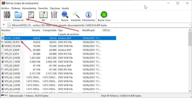 Extract files from an ISO image with WinRAR