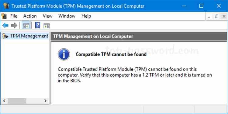 No TPM installed