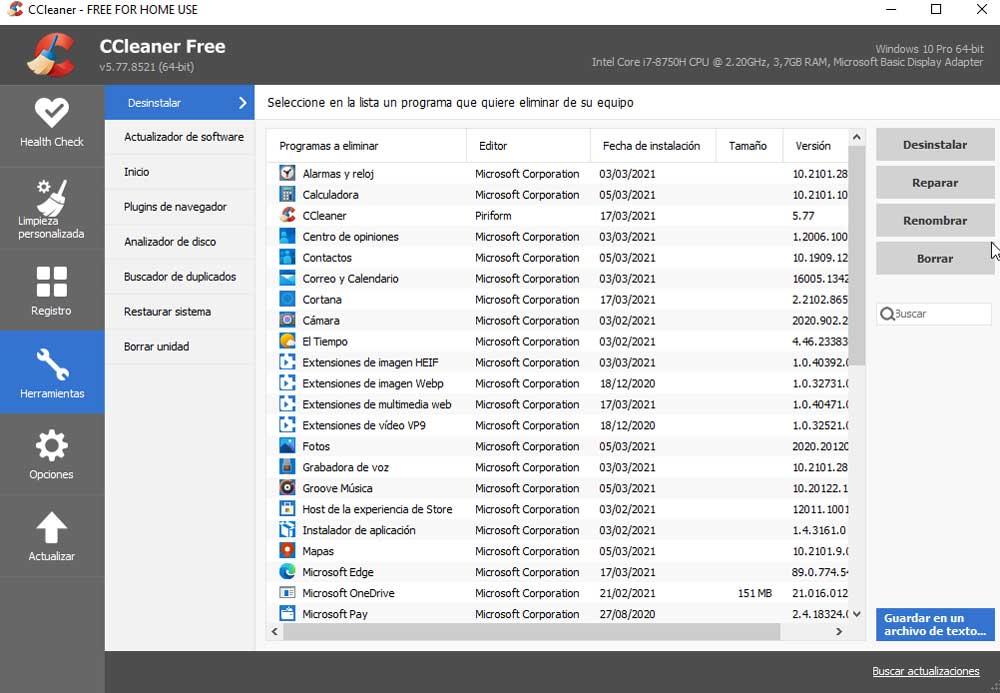 Ccleaner interface