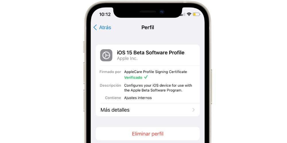 remove beta ios 15 profile iphone