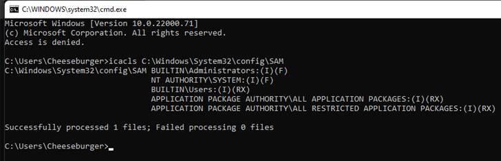 Windows SAM vulnerability