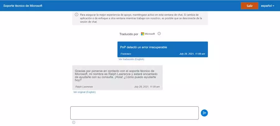 Microsoft Support Chat