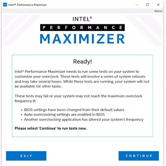 Run Intel Performance Maximizer