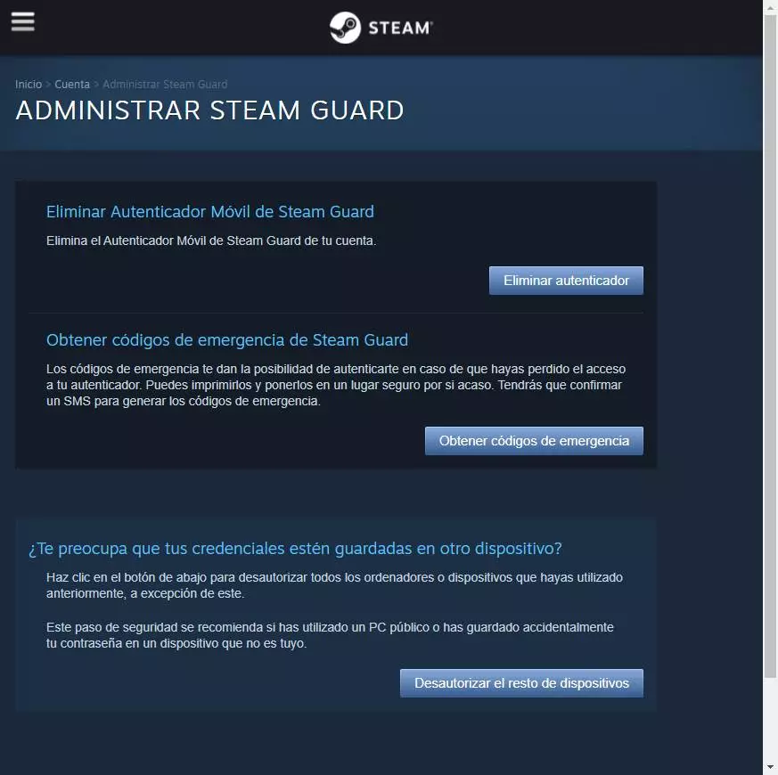 Steam recovery codes