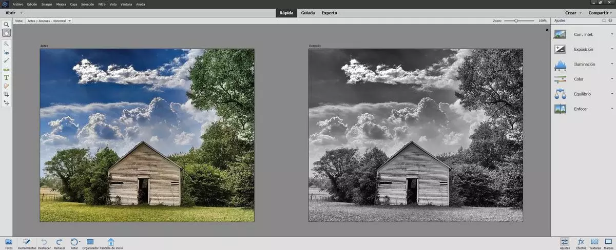 Photoshop Elements - Comparison before and after