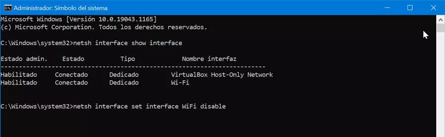 Command Prompt disable WiFi
