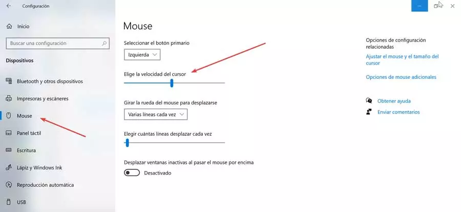 Mouse choose cursor speed