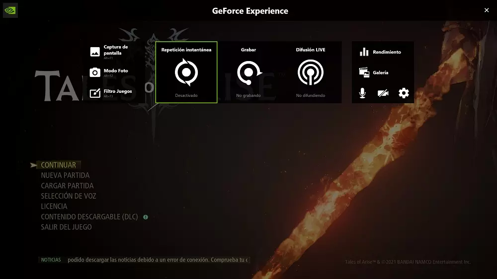GeForce Experience Overlay