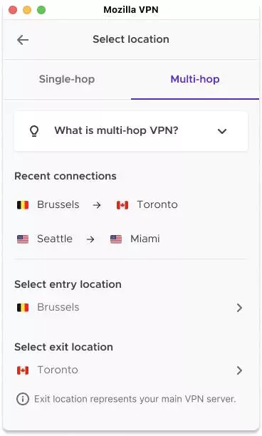 Multi Hop Mozilla VPN