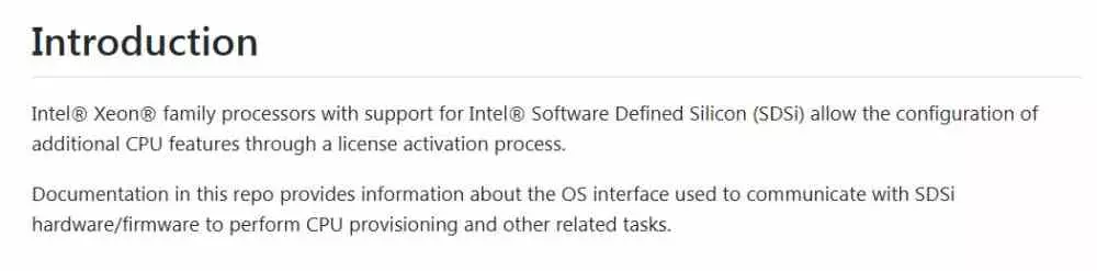 Intel SDSi excerpt document