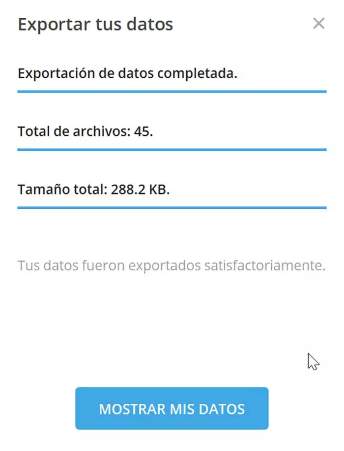 Telegram Show my data