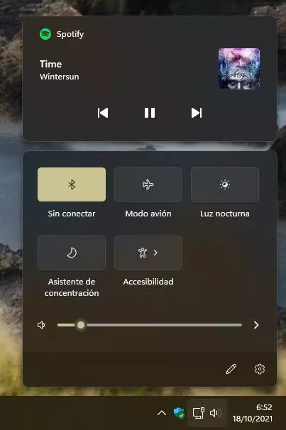Windows 11 sound drop-down panel