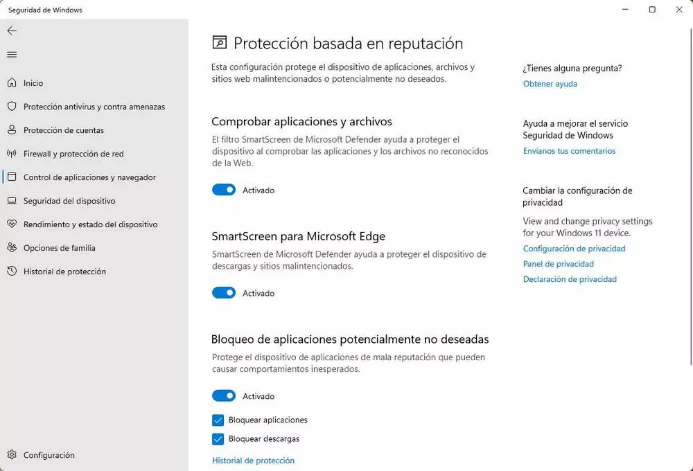 Windows Defender - Edge Security Options 2