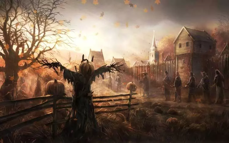 Scarecrow on Halloween