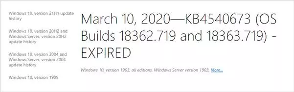 Windows update expired