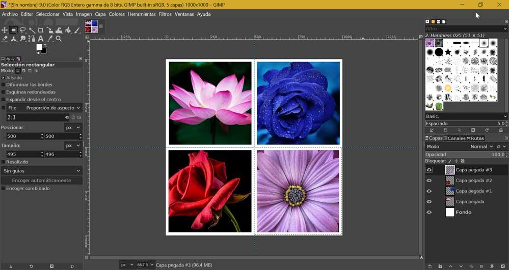 GIMP collage of 4 photos