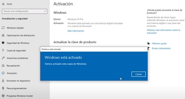 Windows 10 activated