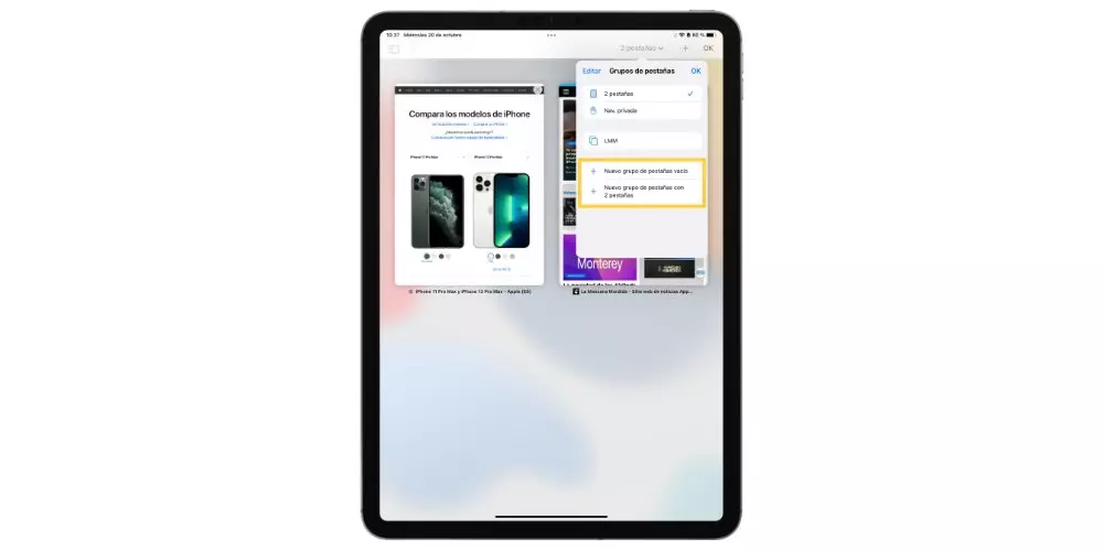 Create iPad Tab Group