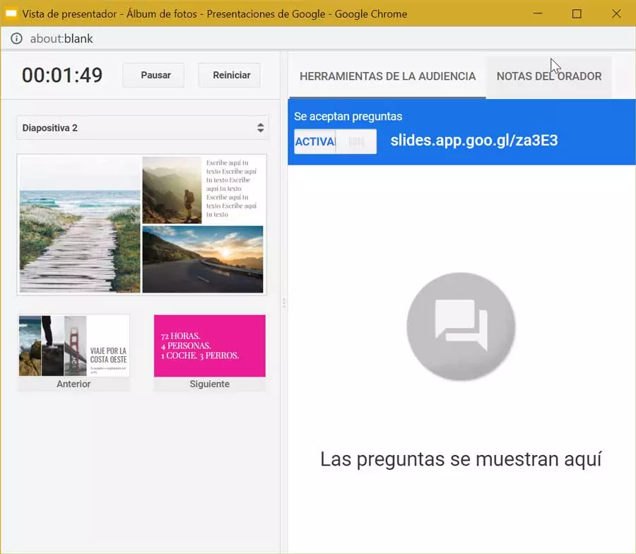 Google Slides Presenter View