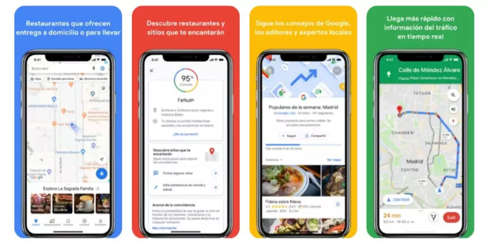 Google Maps - routes and food