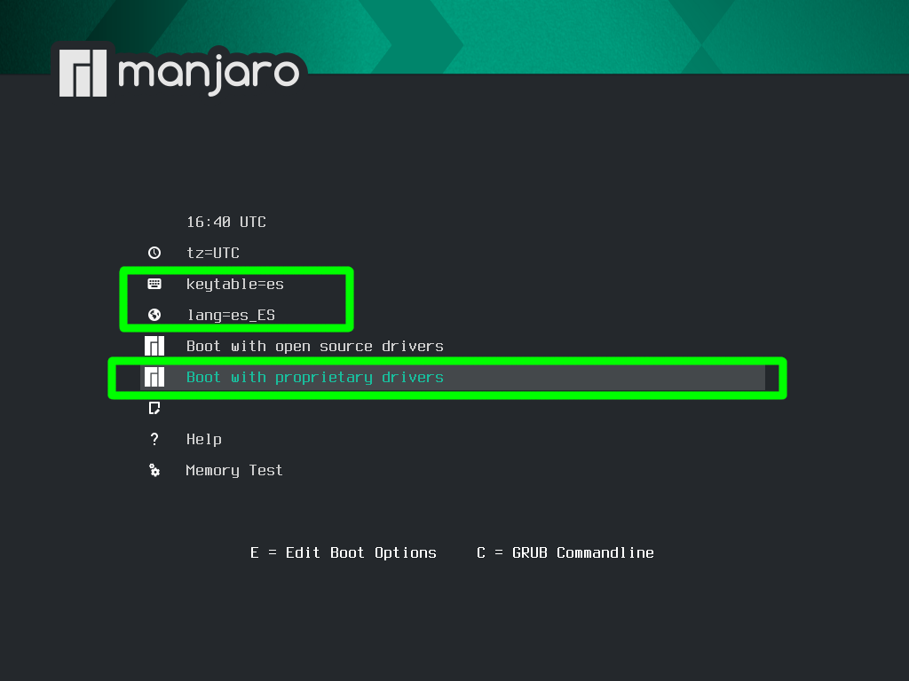 How to start Manjaro Linux live session
