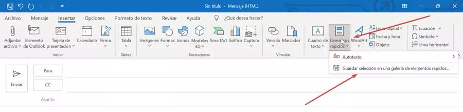 Outlook Quick Items