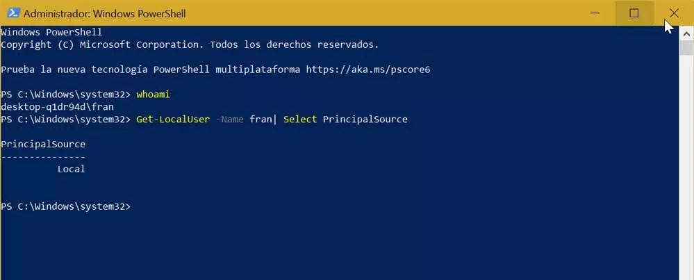 How to find out if my Windows account has administrator permissions with PowerShell