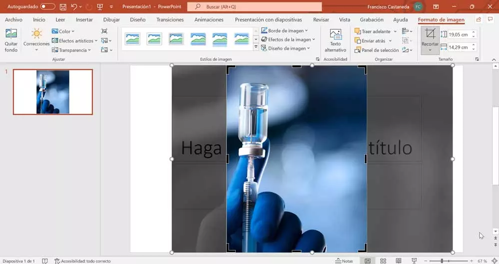 PowerPoint crop a picture to a rectangle