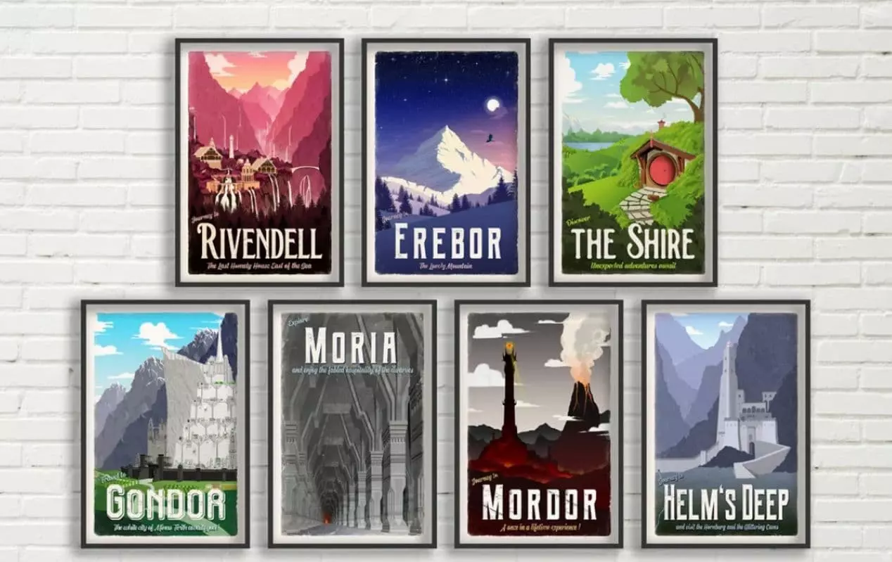 Posters of Lord Rings locations