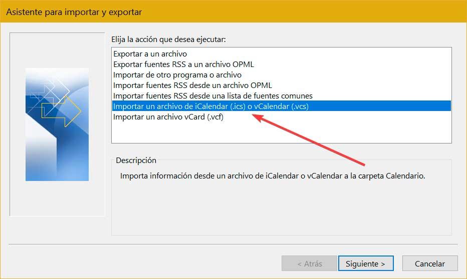 Outlook import an iCalendar file