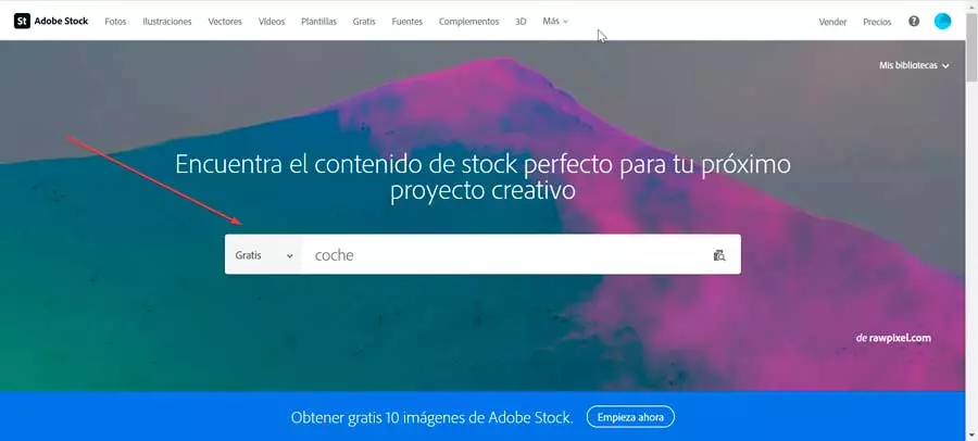 Adobe Stocks search