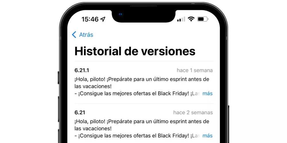 app versions history