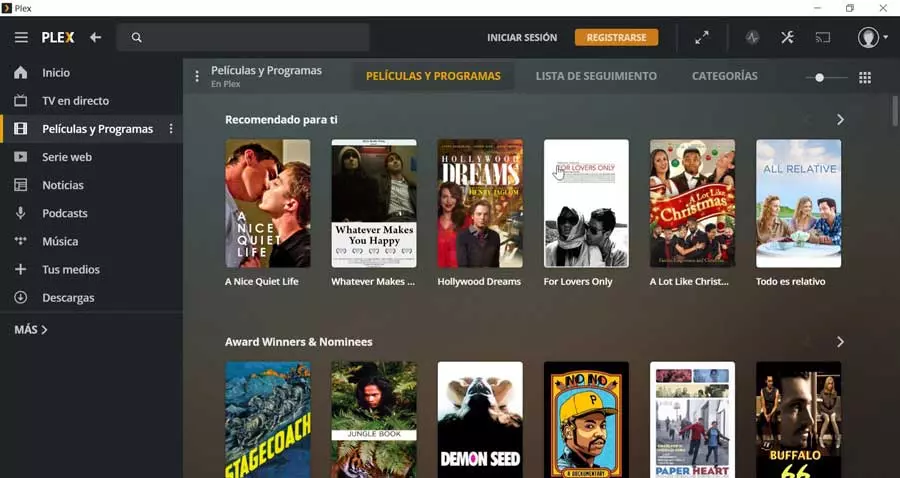 Plex movies and shows