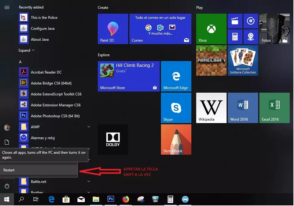 windows menu enter BIOS