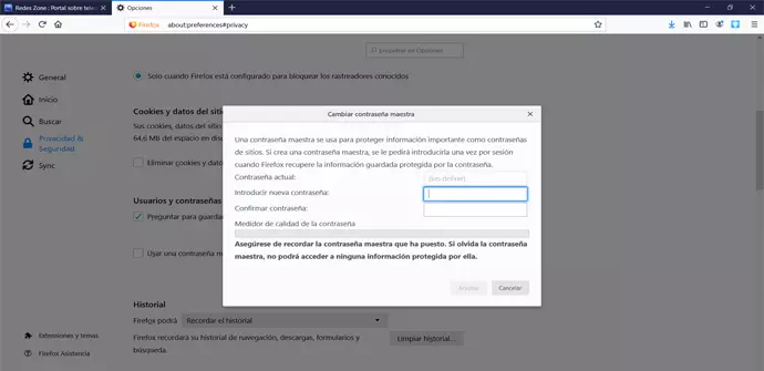 Set a password to Firefox