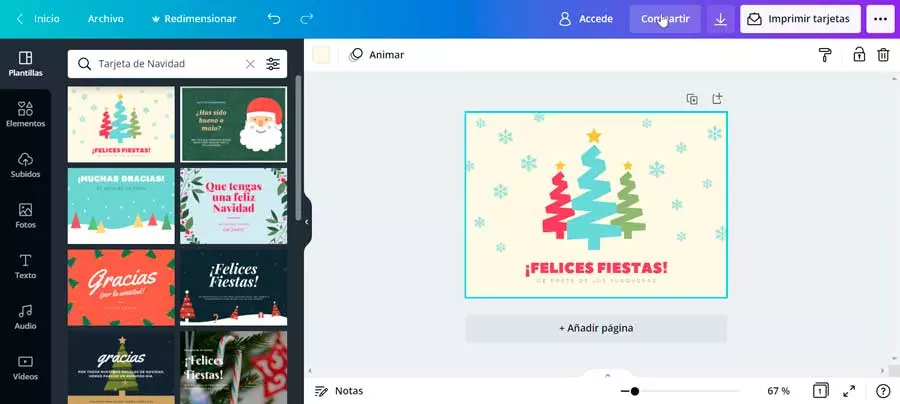 Create a Christmas greeting with Canva