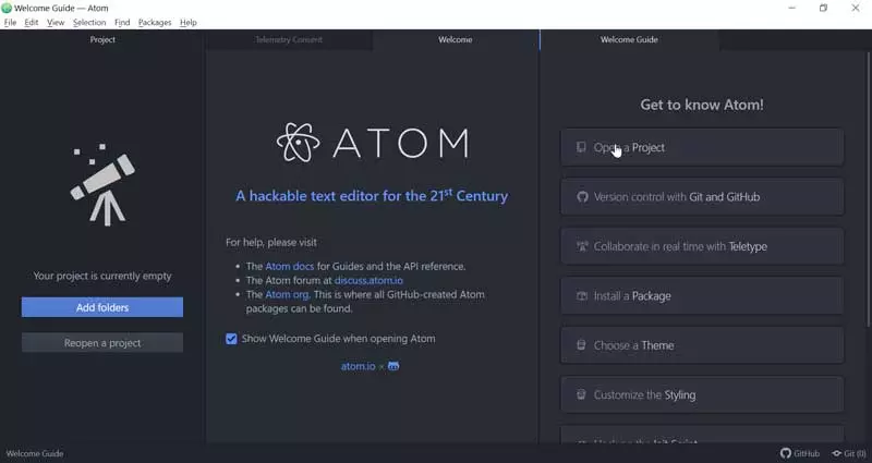 Atom interface