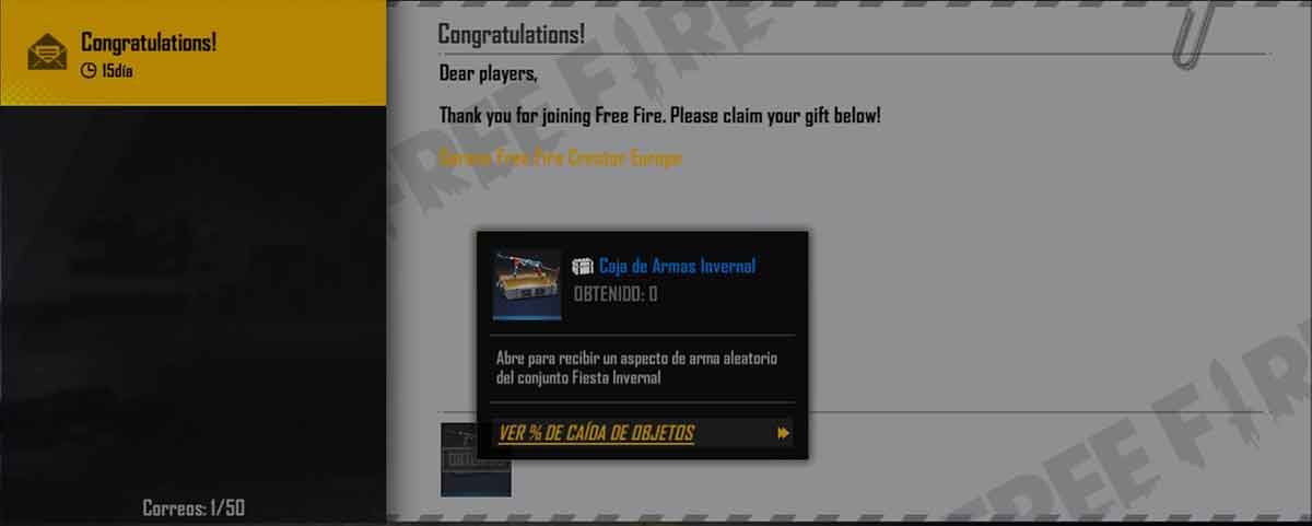 Garena Free Fire: Free Winter Weapon Box!