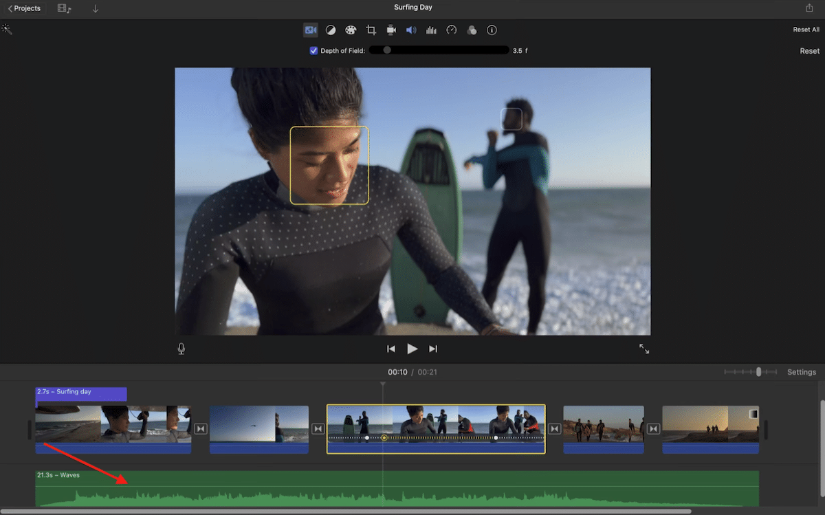 Remove audio from video with iMovie