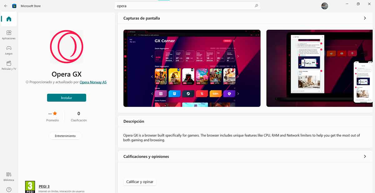 Opera GX also joins the Microsoft Store