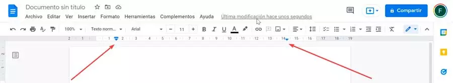 Google Docs indents