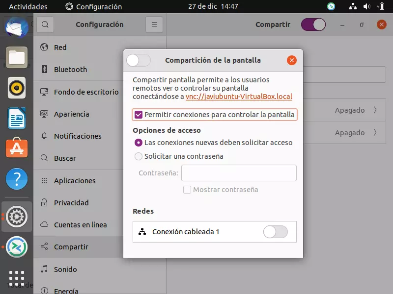 Enable screen sharing in Ubuntu