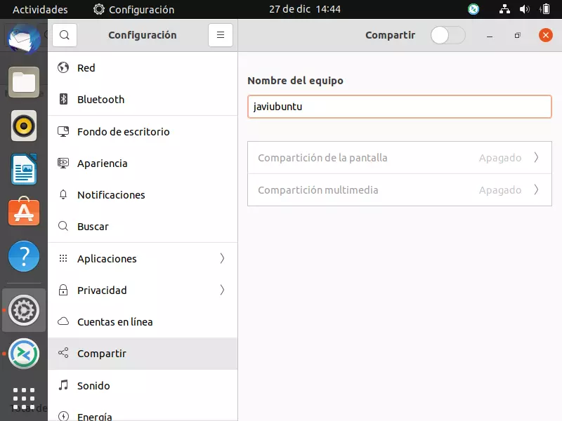 Screen sharing in Ubuntu