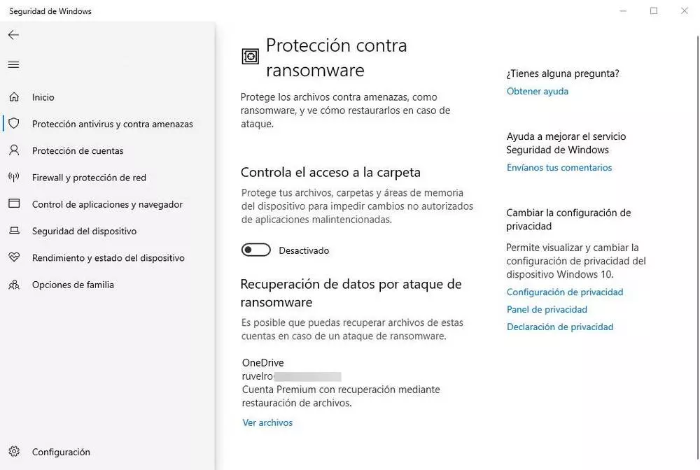 Windows Defender - Ransomware Protection