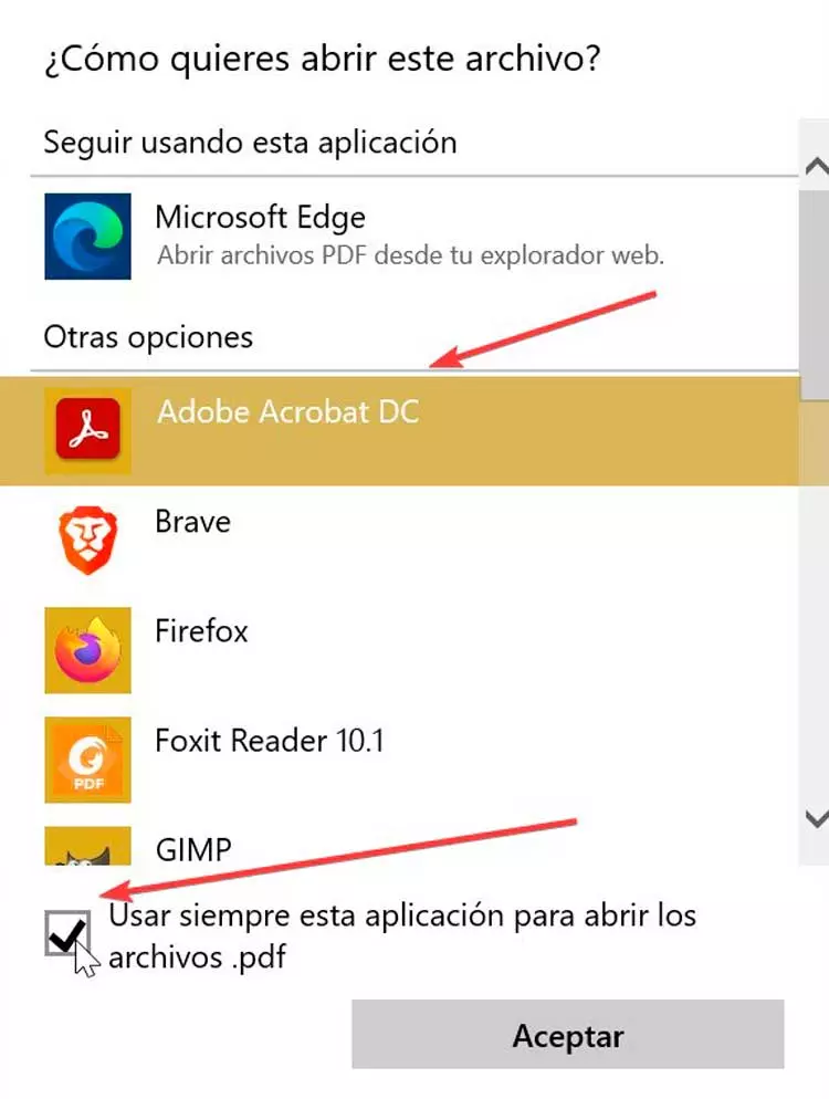 Use Adobe Acrobat DC as default