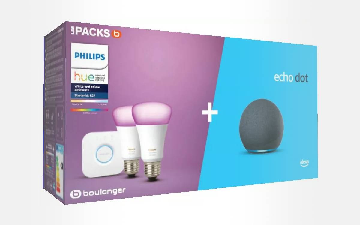 Philips Hue starter kit pack with an Echo Dot 4