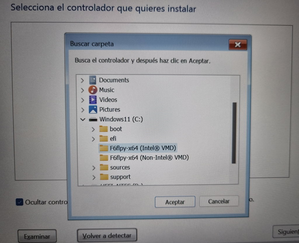 How to fix the error "unrecognized storage" on a Windows 34 installation
