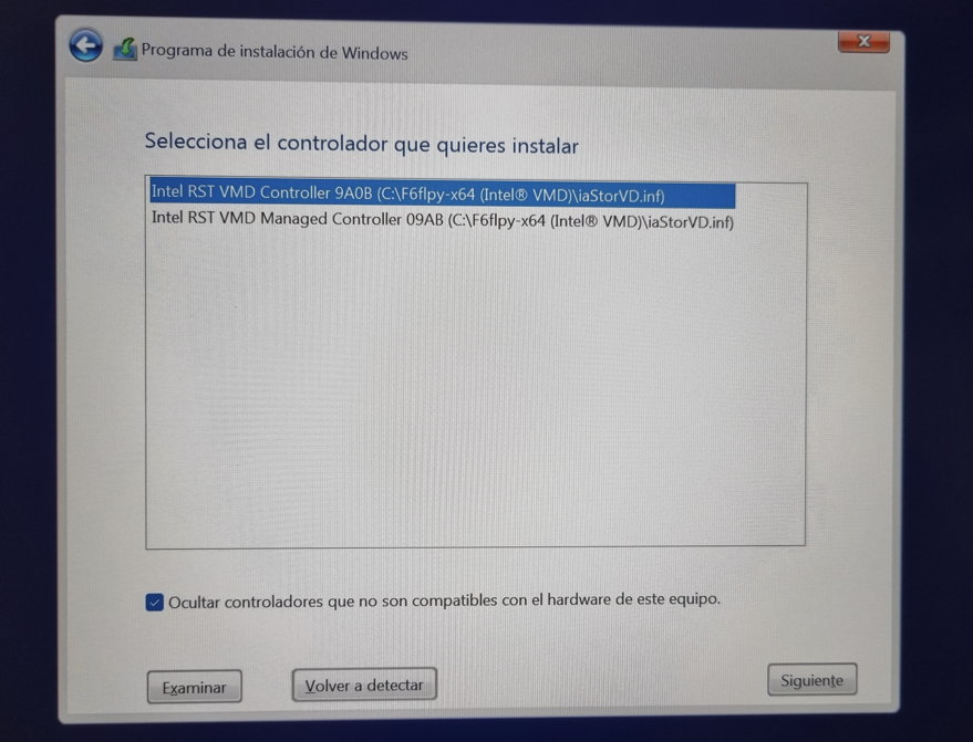 How to fix the error "unrecognized storage" on a Windows 36 installation